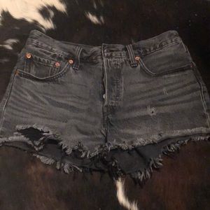 Levi’s 501 black denim shorts